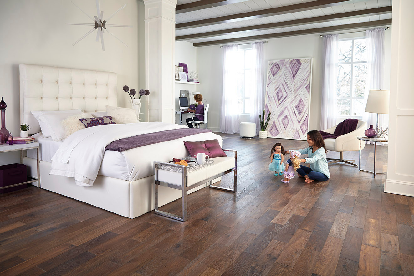 Engineered White Oak Plank Pattern 5 6 Hardwood Lexington Series Modern Bedroom Raleigh By Impressions Flooring Collection Houzz