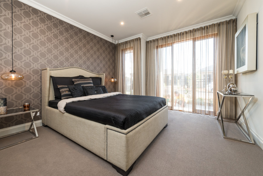 Bedroom - modern bedroom idea in Adelaide
