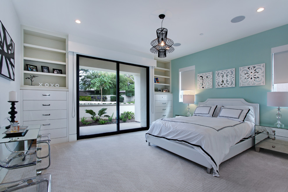 Inspiration for a contemporary bedroom in Orange County.