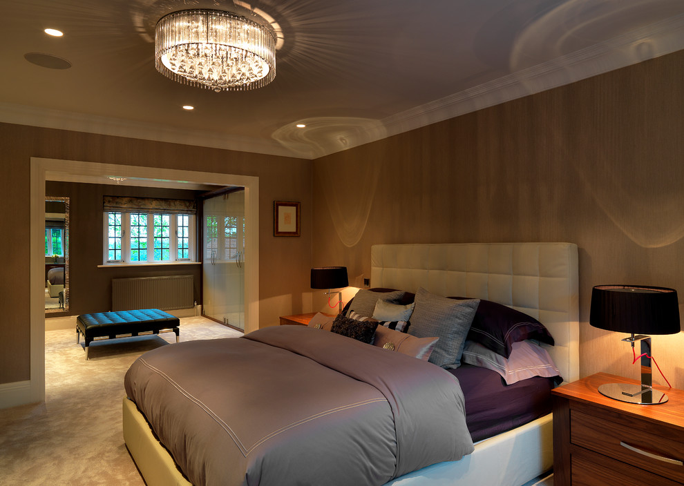 Example of a trendy bedroom design in Cheshire