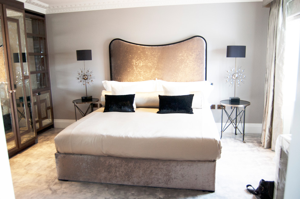 Inspiration for a contemporary bedroom remodel in London