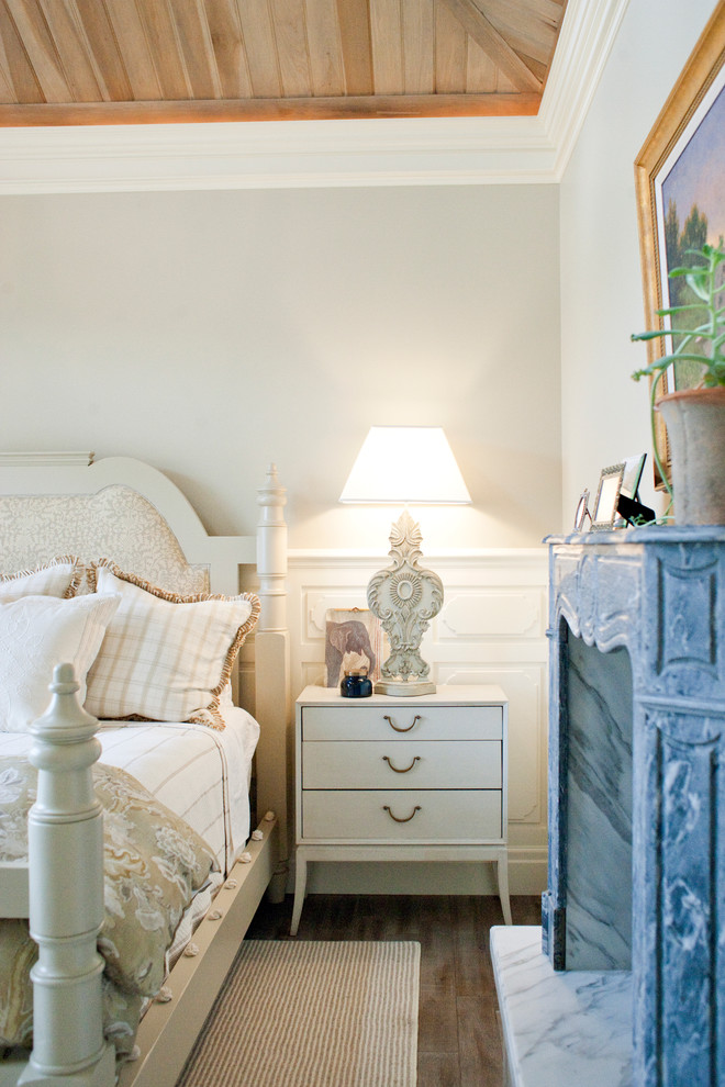 Inspiration for a classic bedroom in Salt Lake City with grey walls.