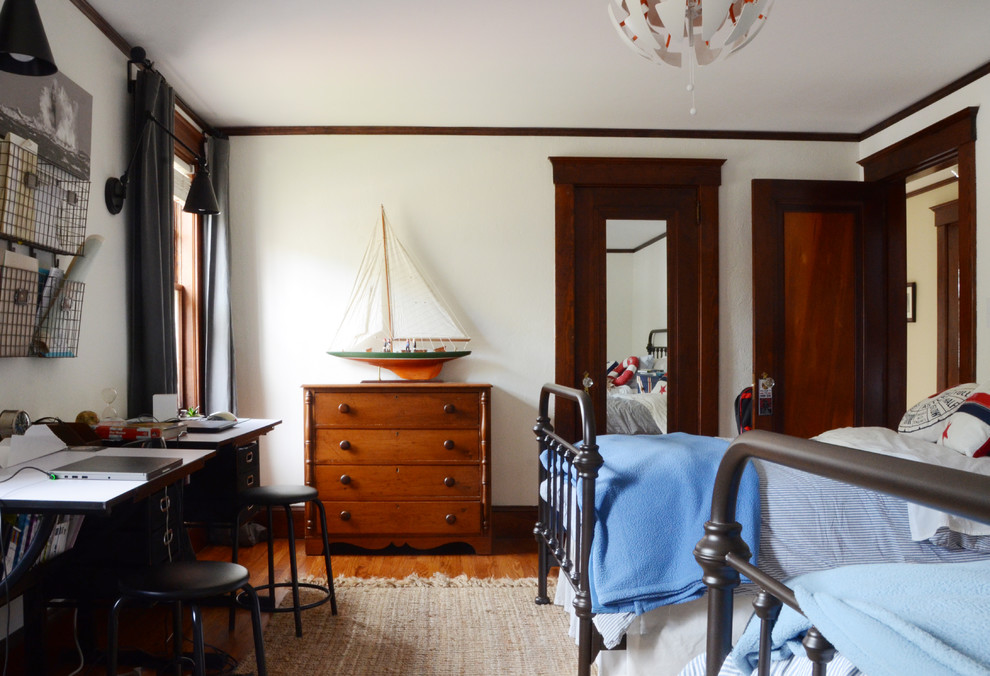 Photo of a country bedroom in Boston.