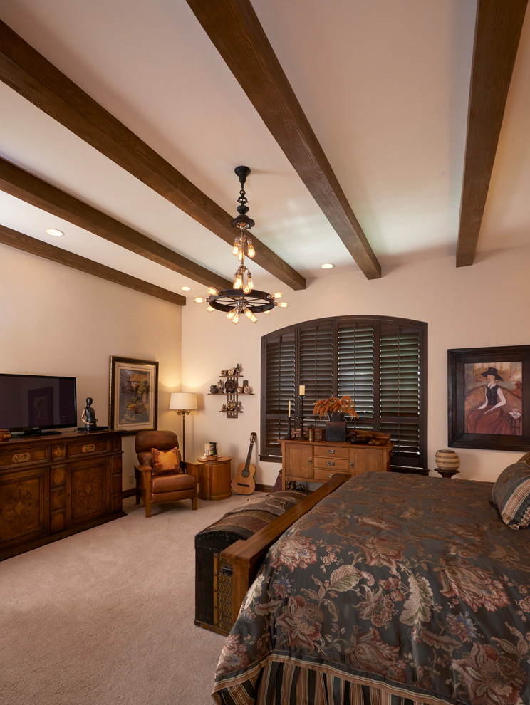 Inspiration for a rustic bedroom remodel in Phoenix