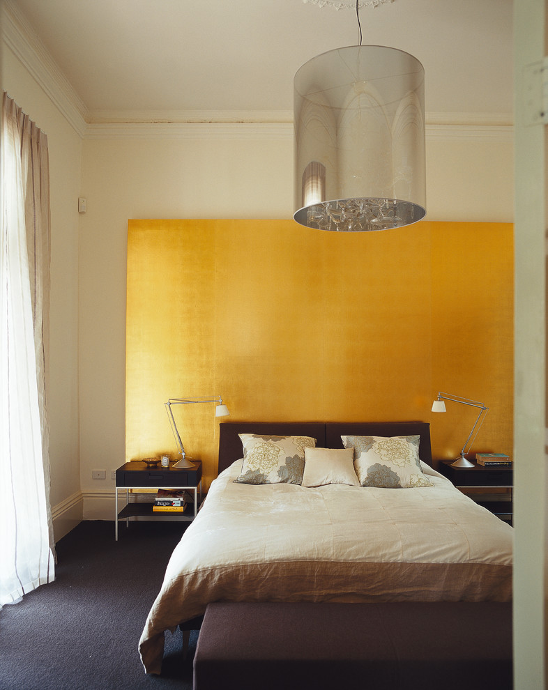 Mittelgroßes Modernes Schlafzimmer mit Teppichboden in Adelaide