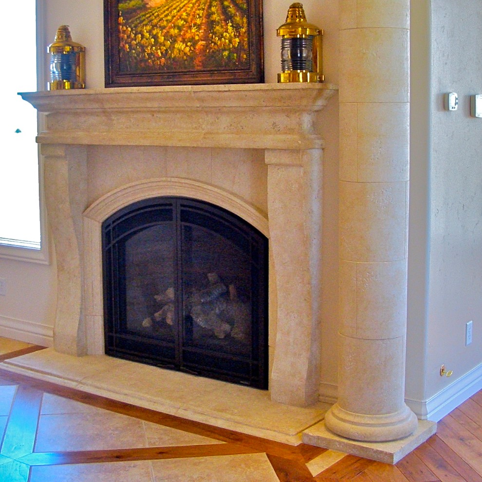 Inspiration for a bedroom remodel in Denver with a stone fireplace