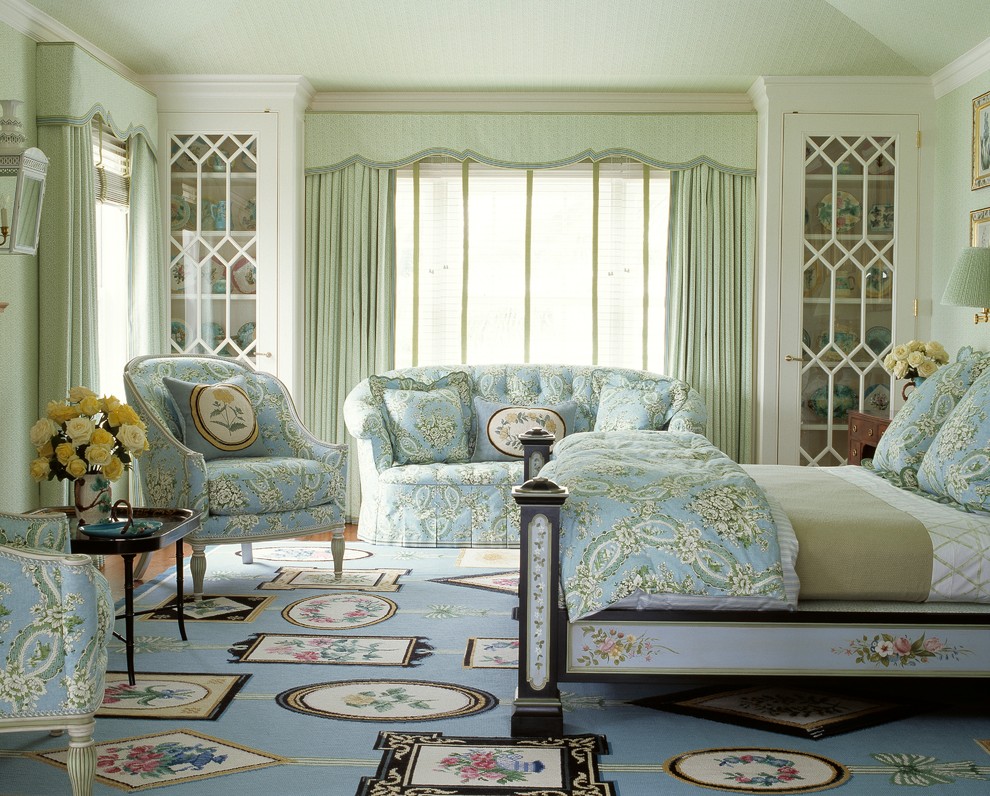 マイアミにあるトロピカルスタイルのおしゃれな寝室のインテリア