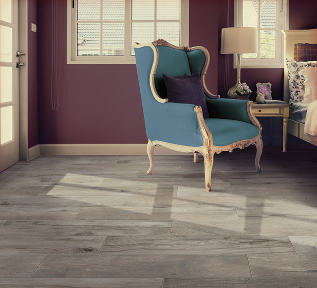 Florim USA Vintage Wood Look Porcelain Tile Gray Classique Chambre