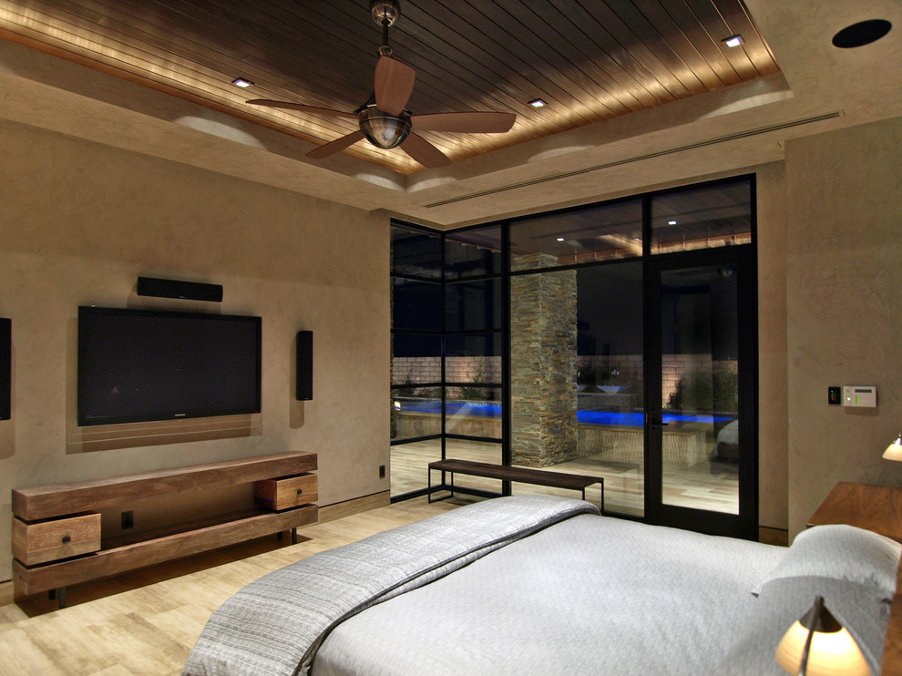 Contemporary bedroom in Las Vegas.