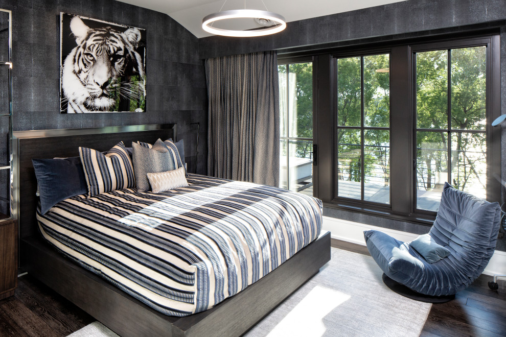 Photo of a contemporary bedroom in Minneapolis.