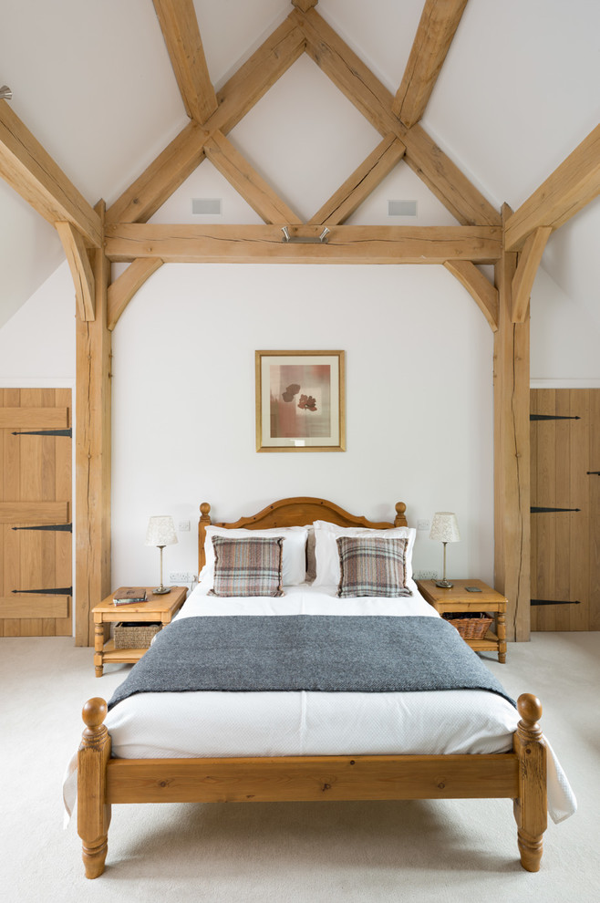 Example of a cottage bedroom design in West Midlands