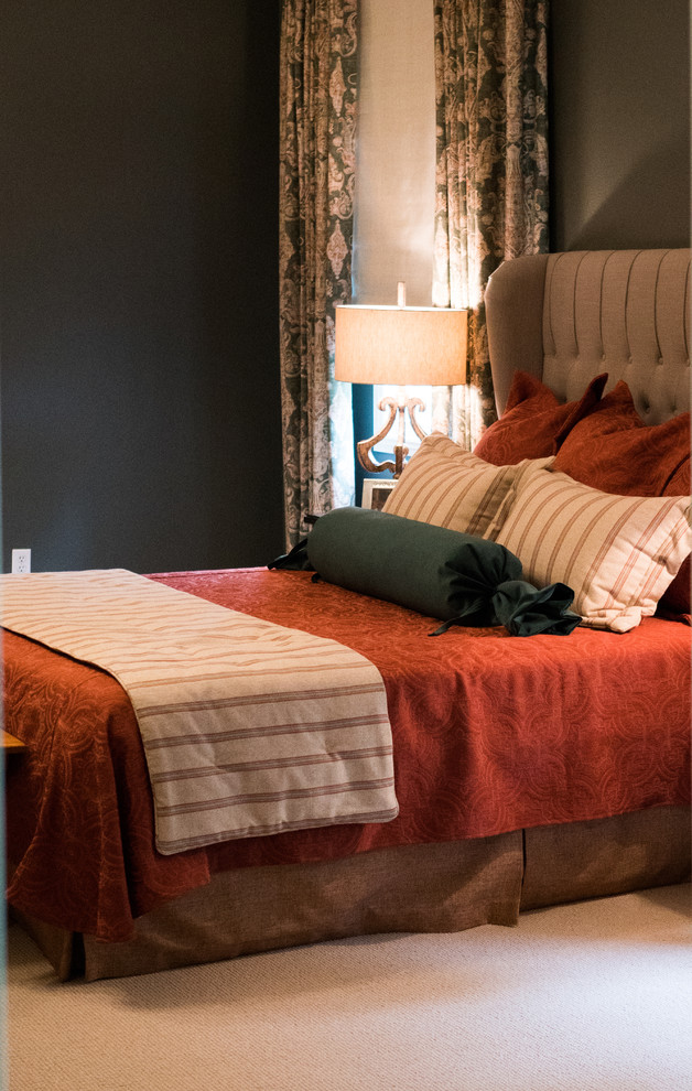 Fresh Green & Burnt Orange Traditional Master Bedroom - Traditional ...