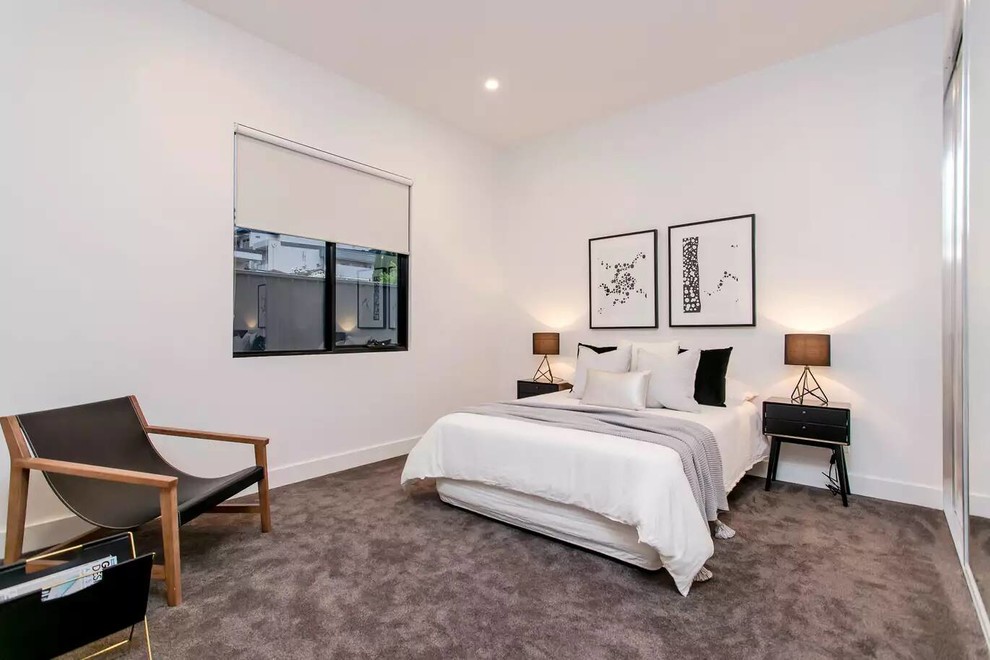 Inspiration for a modern bedroom in Adelaide.