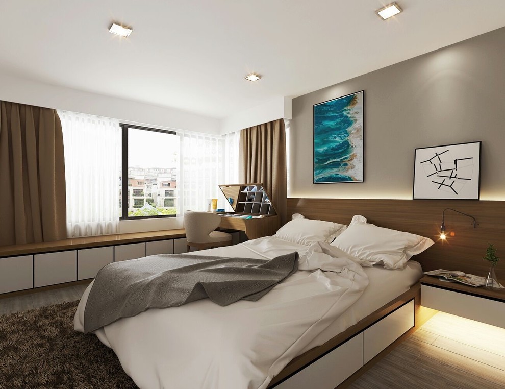 Modernes Schlafzimmer in Singapur