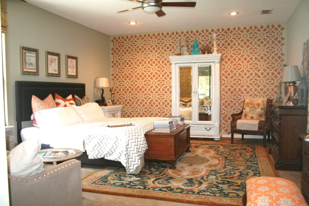 Design ideas for an eclectic bedroom in Jacksonville.