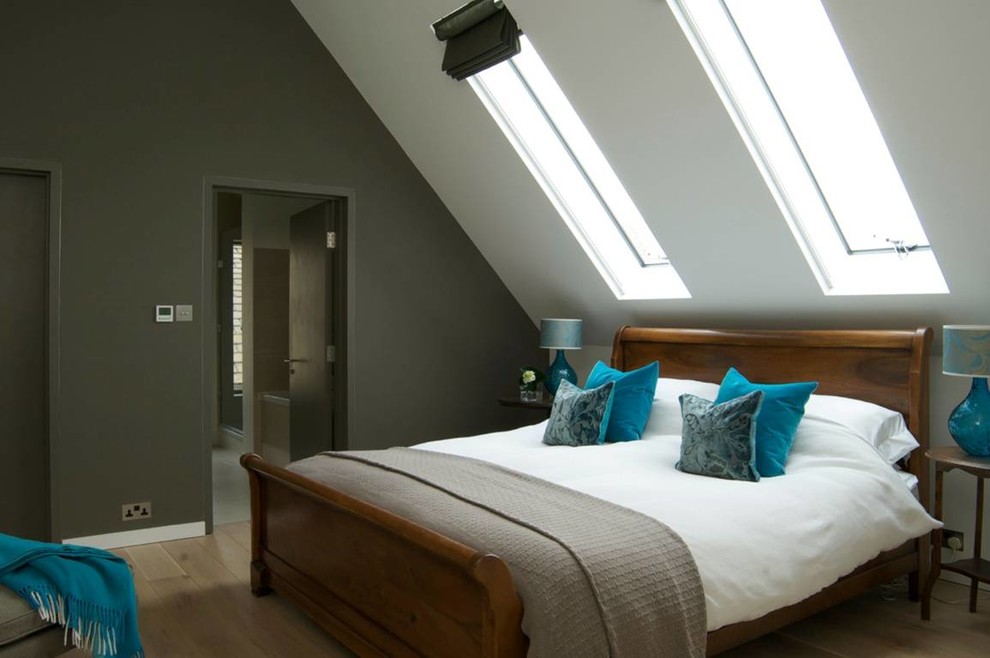 Bedroom - farmhouse bedroom idea in Kent