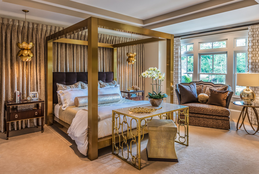 Golden Master Bedroom - Traditional - Bedroom - Charlotte - by Lauren ...