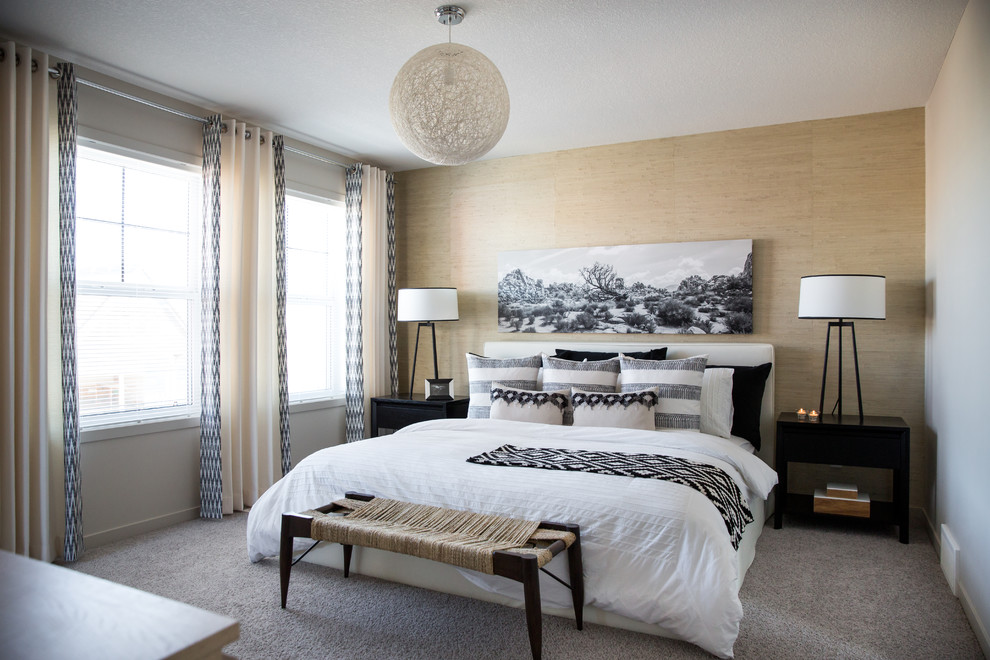 Grasscloth Master Bedroom Transitional Bedroom Vancouver by