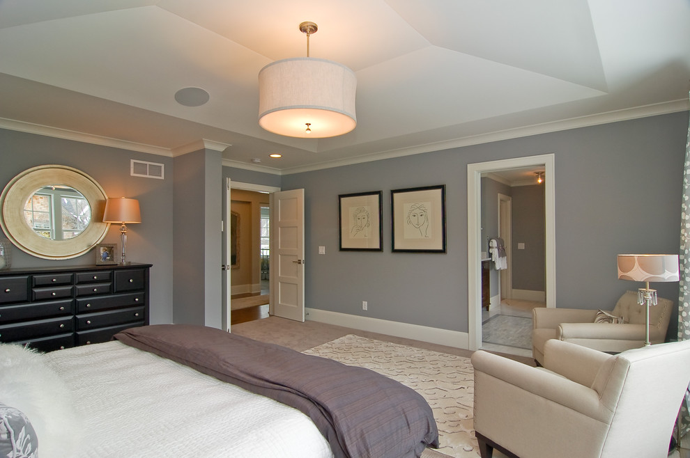 Example of a transitional bedroom design in Minneapolis