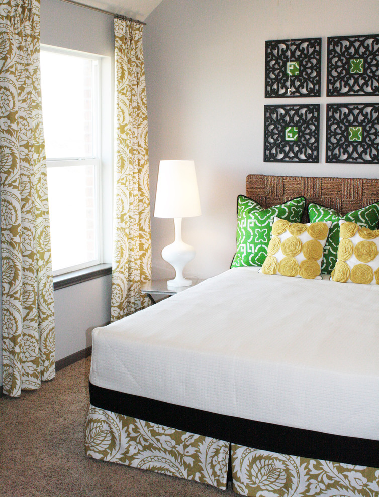 Inspiration for an eclectic carpeted bedroom remodel in Houston