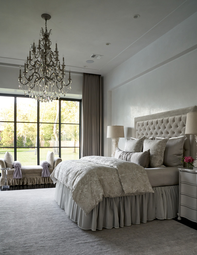 Bedroom - white floor bedroom idea in Houston