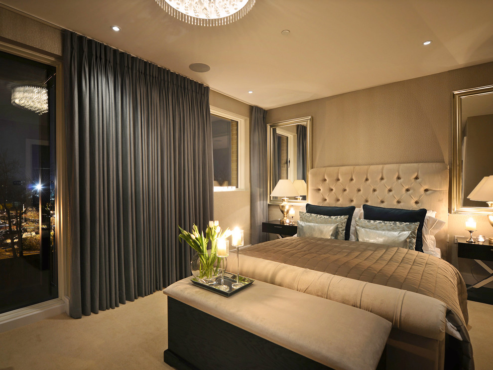 Свежая идея для дизайна: спальня: освещение в современном стиле - отличное фото интерьера