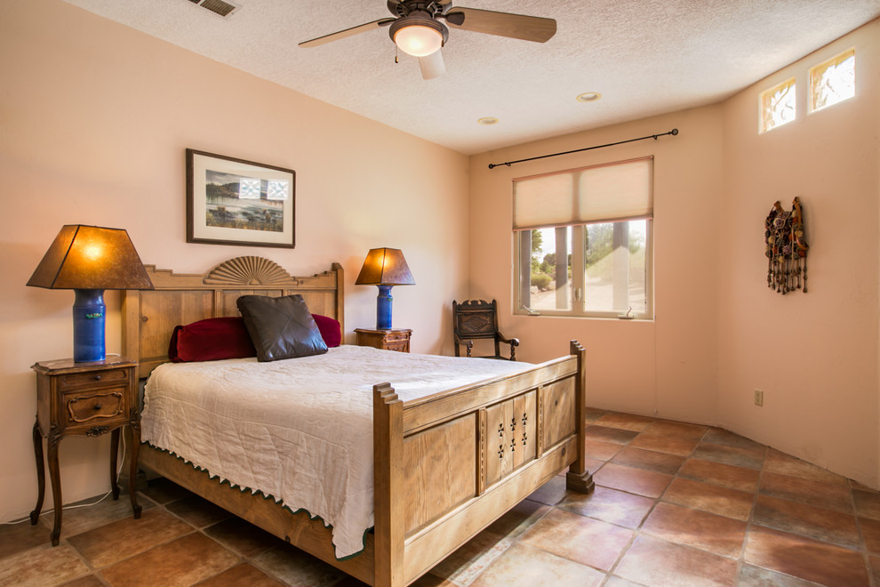 Bedroom - southwestern bedroom idea in Albuquerque