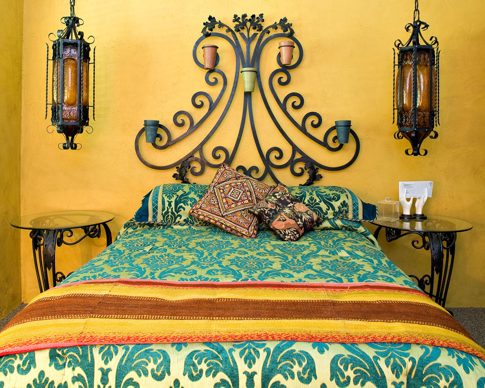 This is an example of a bohemian bedroom in Las Vegas.