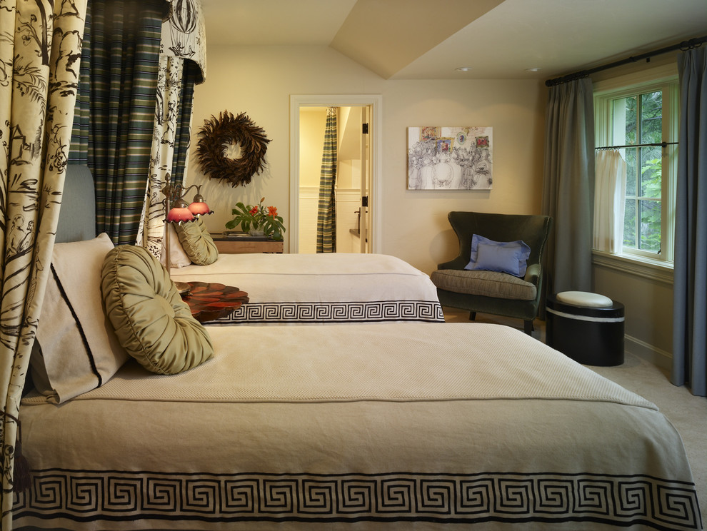This is an example of a traditional guest bedroom in Denver.
