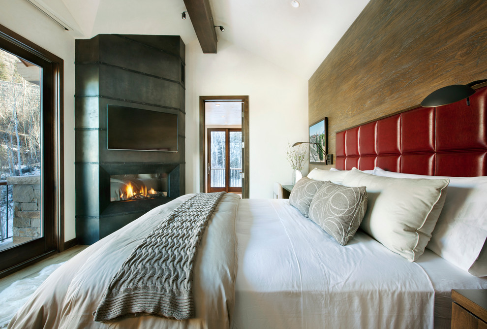 Design ideas for a medium sized rustic bedroom in Denver.
