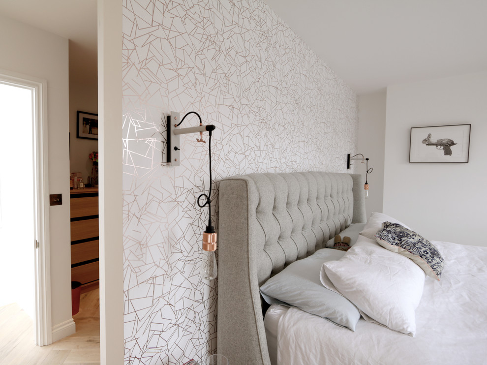 Inspiration for a contemporary bedroom remodel in London