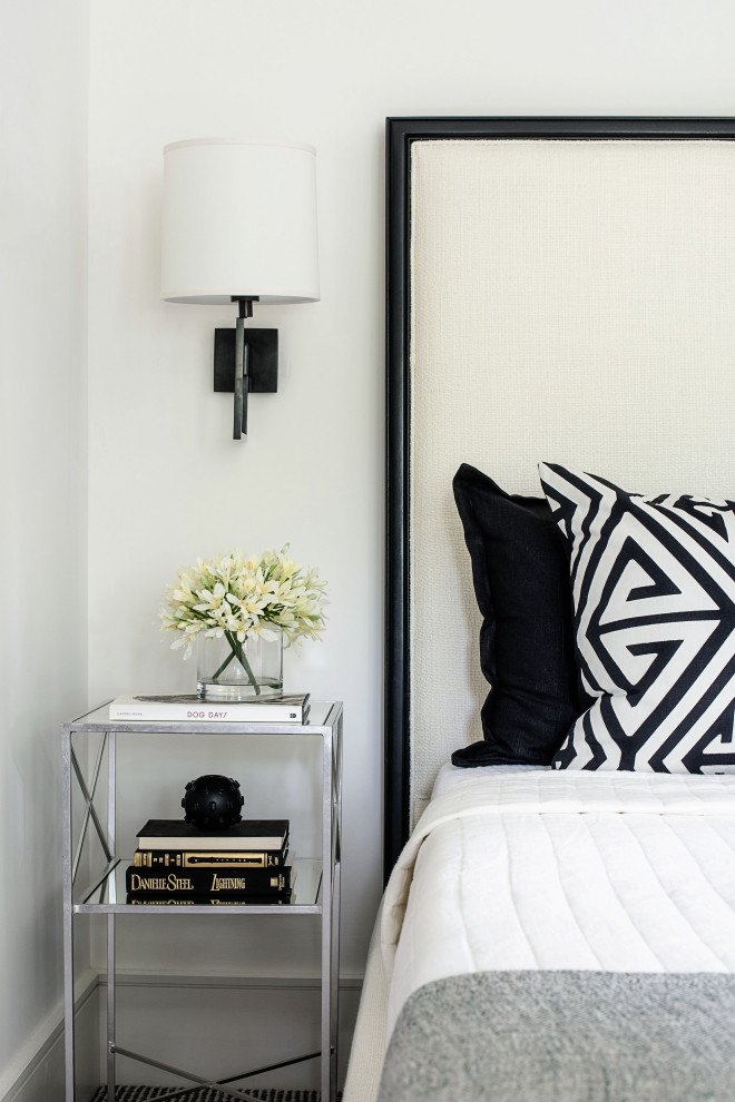 Minimalist bedroom photo in Philadelphia with white walls