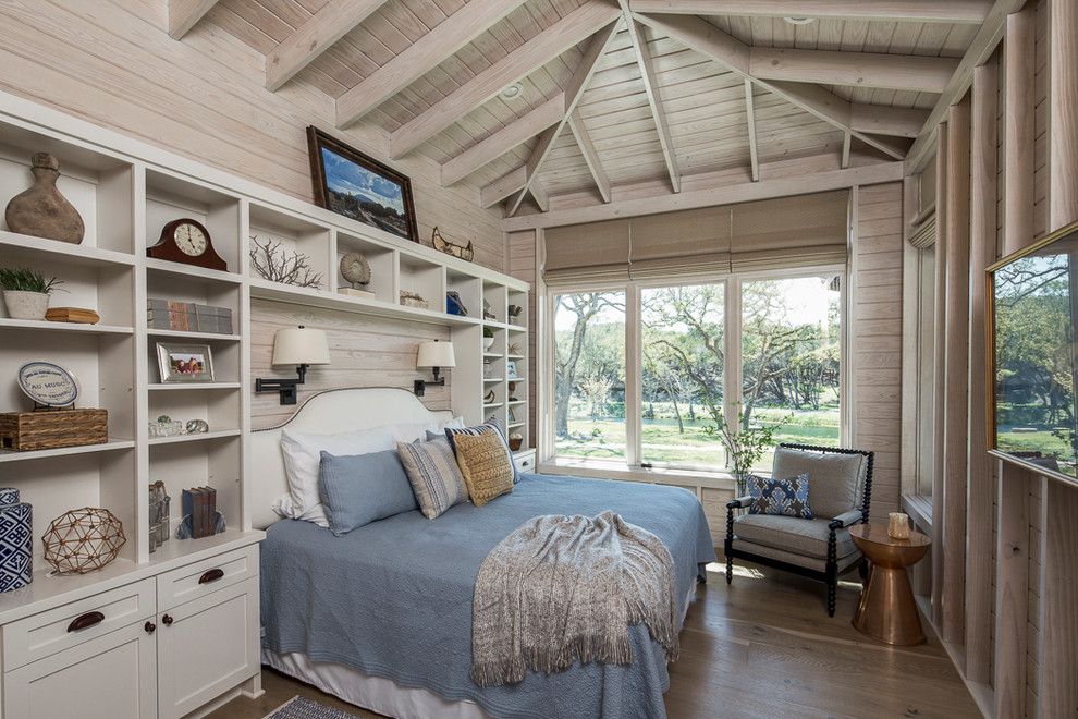 Example of a beach style bedroom design in Austin