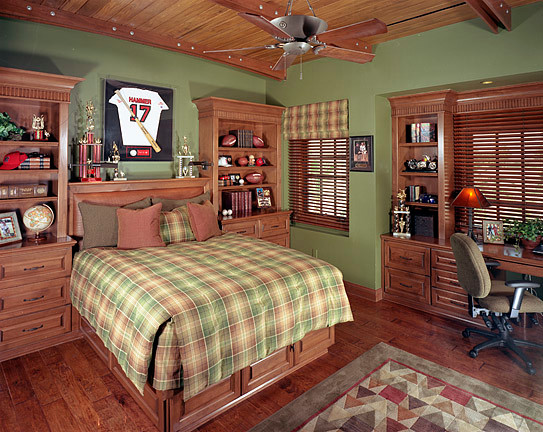 Photo of a rustic bedroom in Las Vegas.