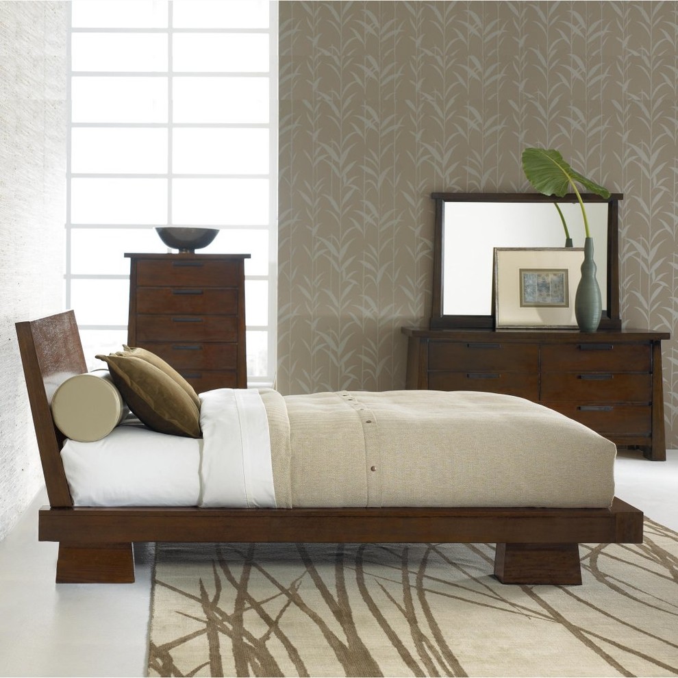 Example of an asian bedroom design in Omaha