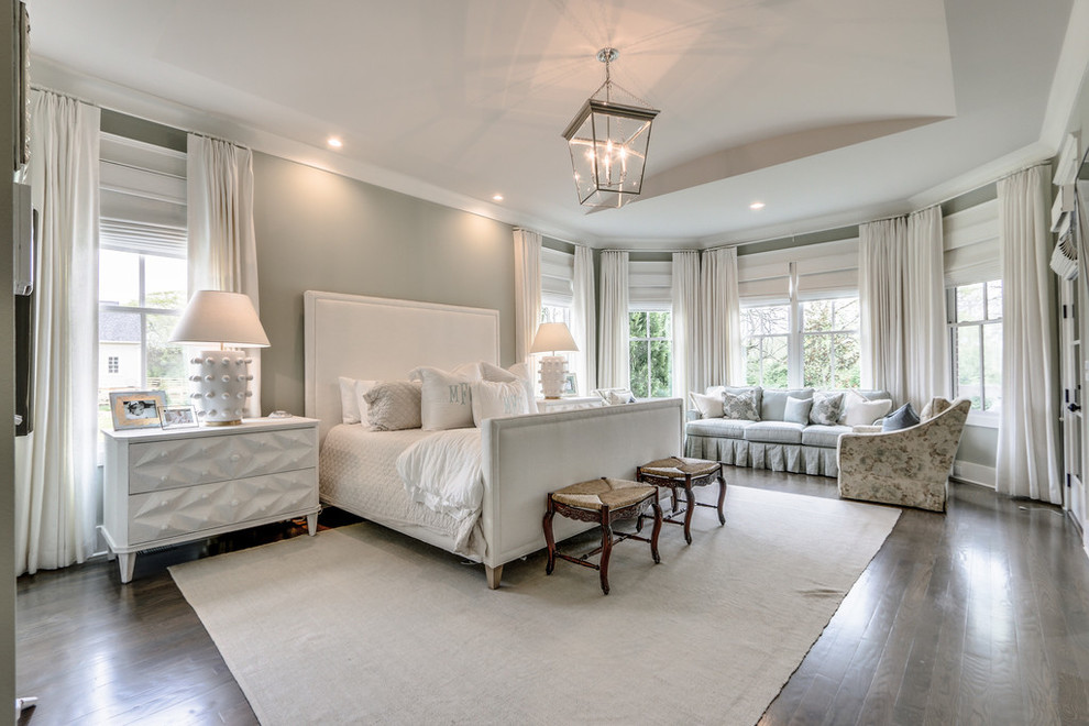 Classic master bedroom in Nashville with white walls.