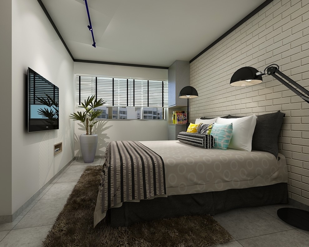 Inspiration for an urban bedroom in Singapore.