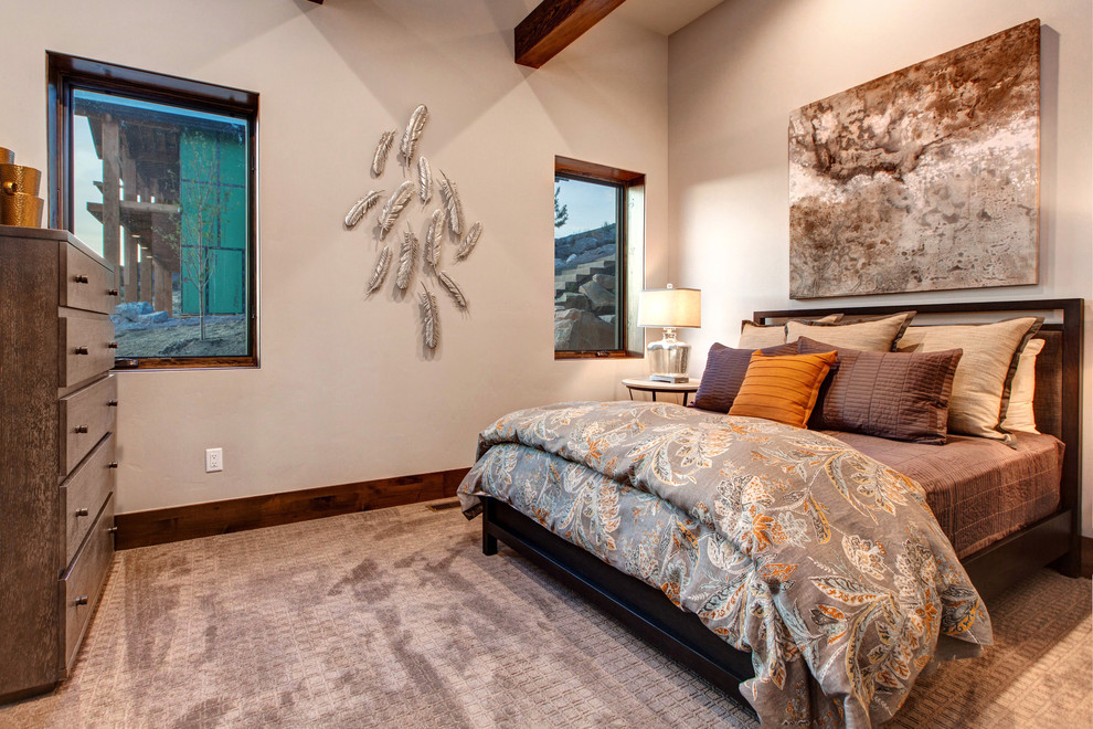 Design ideas for a rustic bedroom in Salt Lake City.