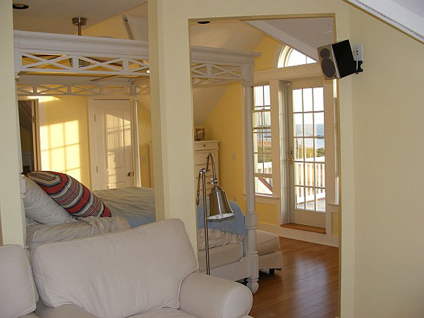 Example of a beach style bedroom design in Richmond