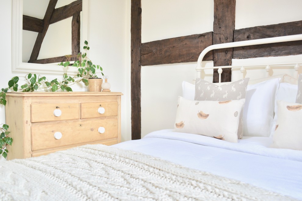 Inspiration for a small farmhouse guest bedroom in West Midlands.