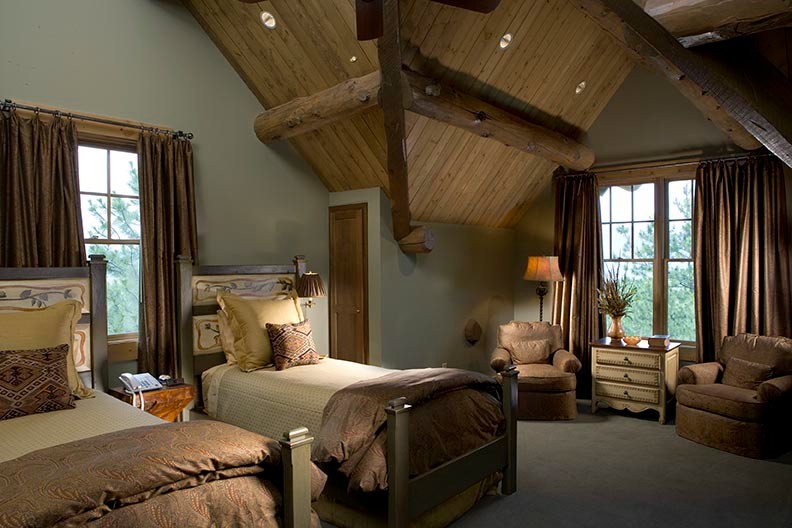 Пример оригинального дизайна: гостевая спальня (комната для гостей)