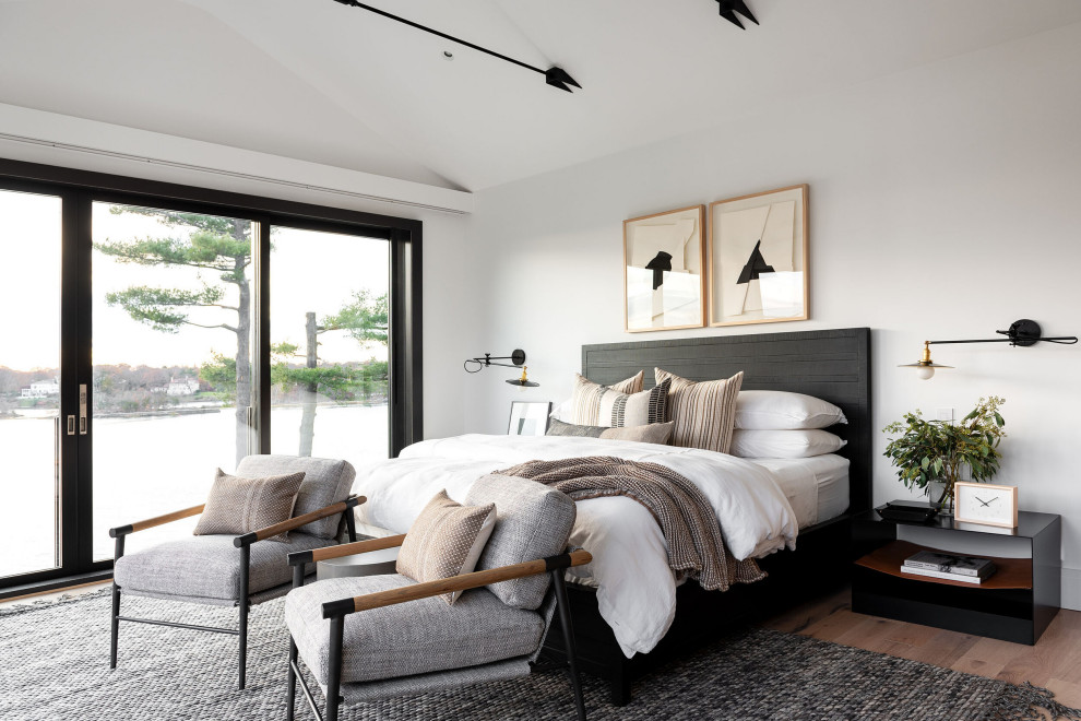 Design ideas for a coastal bedroom in Other.
