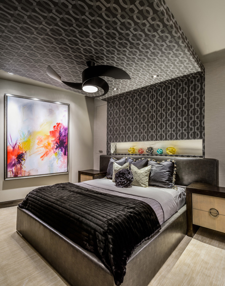 ミネアポリスにあるコンテンポラリースタイルのおしゃれな寝室のインテリア
