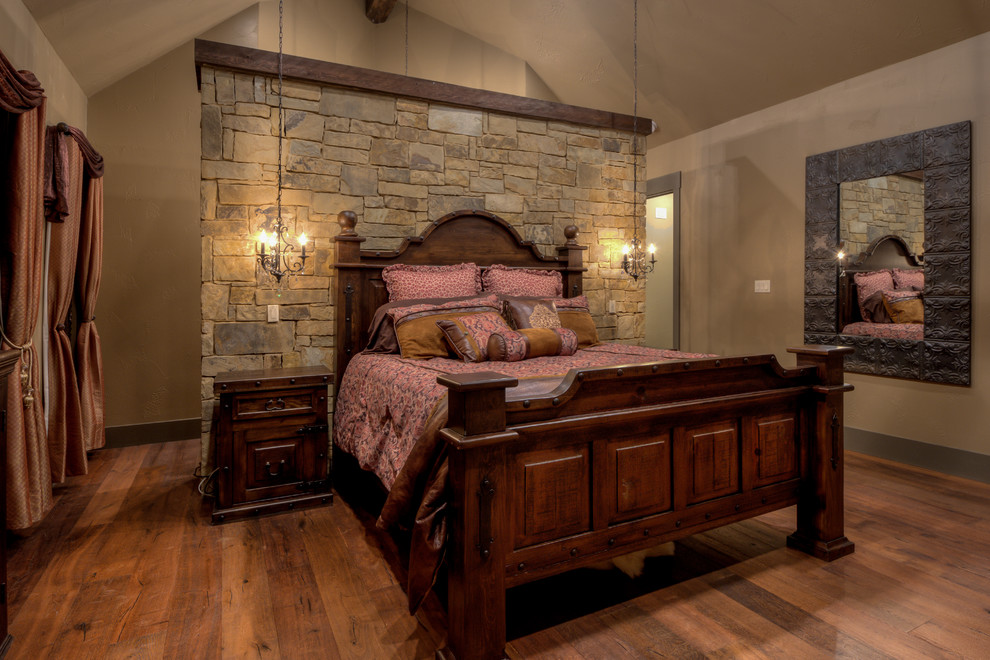 This is an example of a rustic bedroom in Austin.