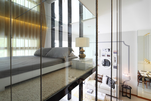 Houzzツアー 小さな空間を広く使うための ガラス張りのベッドルーム Houzz ハウズ Houzzツアー 小さな空間を広く使うための ガラス張りのベッドルーム Houzz ハウズ