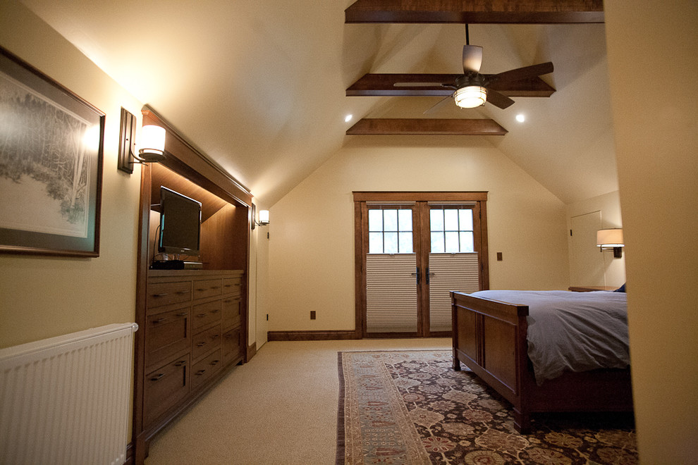 Пример оригинального дизайна: спальня в стиле кантри