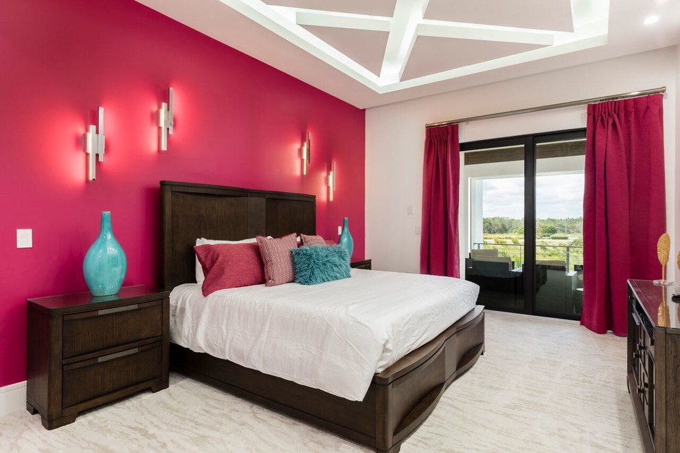 Photo of a contemporary bedroom in Orlando.