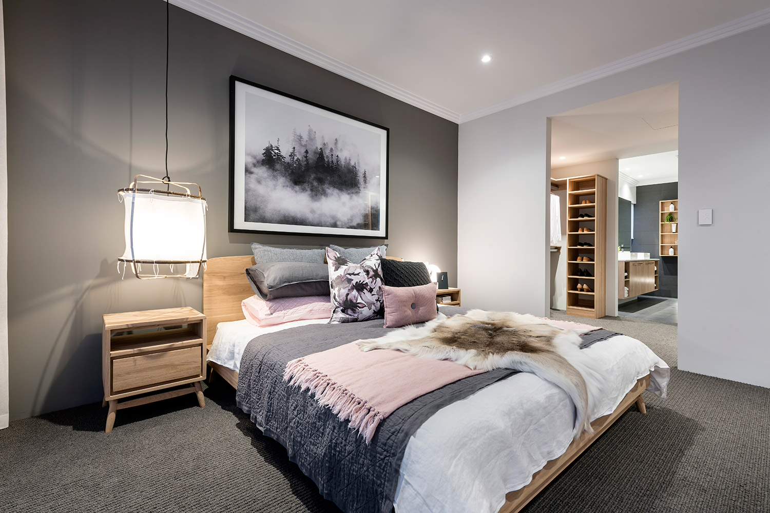 グレーとピンクのインテリア デザインアイデア Houzz