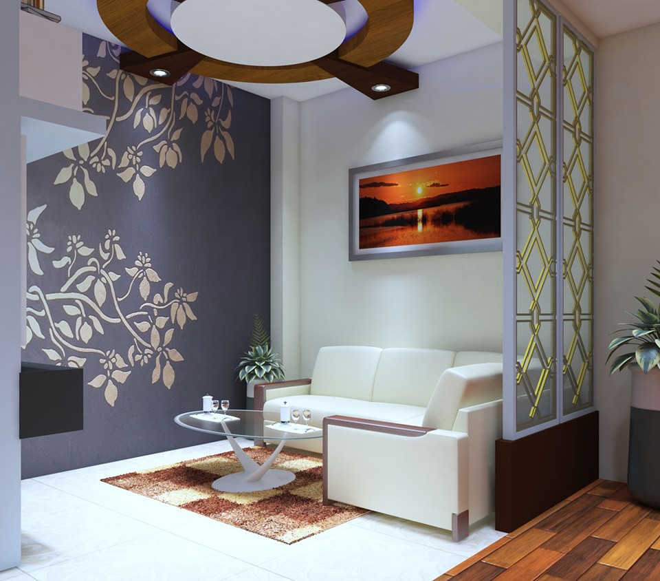 Diseño de dormitorio principal minimalista de tamaño medio con paredes blancas, suelo de madera clara, todas las chimeneas, marco de chimenea de ladrillo, suelo blanco, papel pintado y papel pintado