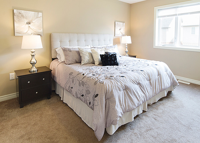 Transitional bedroom photo in Toronto
